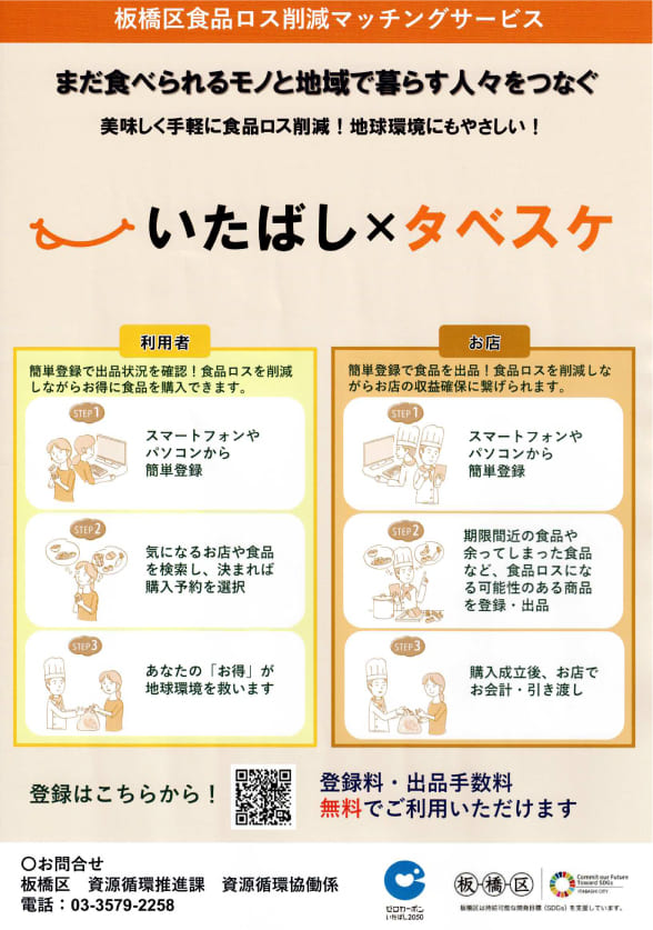 板橋区食品ロス削減マッチングサービス「いたばし×タベスケ」のご案内